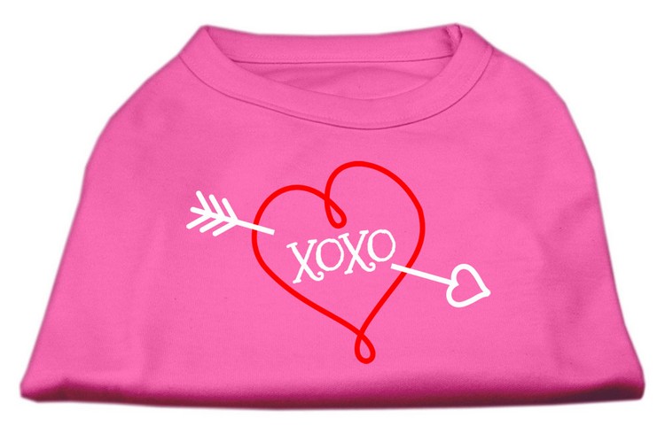 XOXO Screen Print Shirt Bright Pink XS